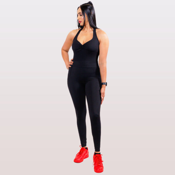 BACKLESS POCKET BODYSUIT BLACK Flex Fit Gym Apparel Clothing for Serious Gym Training Crossfit Aerobics Spin Weight Lifting Sports Activr Gear – 24