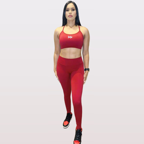 IMPACT LEGGINGS AND BRA BURGUNDY Flex Fit Gym Apparel Clothing for Serious Gym Training Crossfit Aerobics Spin Weight Lifting Sports Activr Gear – 8
