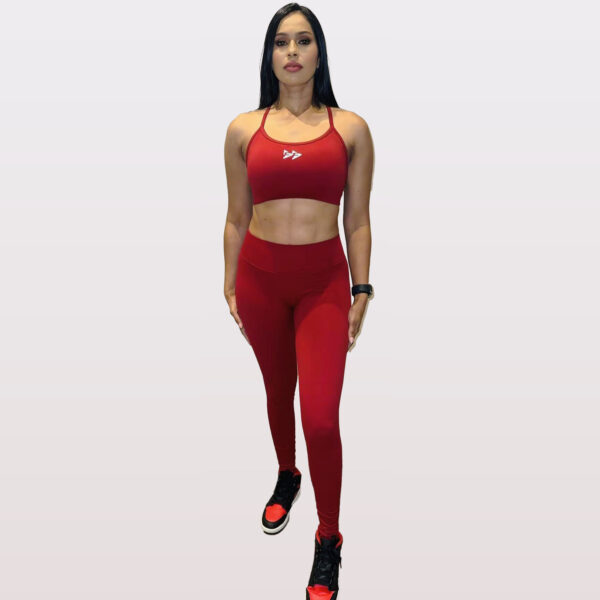 IMPACT LEGGINGS AND BRA BURGUNDY Flex Fit Gym Apparel Clothing for Serious Gym Training Crossfit Aerobics Spin Weight Lifting Sports Activr Gear – 8